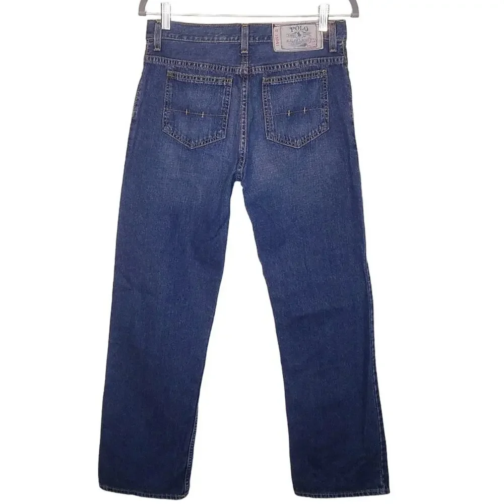 Polo by Ralph Lauren Vintage 100% Cotton Straight Leg Denim jean Sz 18Y-30 x 29